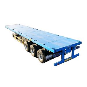 Wholesale CIMC 2/3/4 axles 40ft 12500*2500*1500mm 70 ton capacity 8-12 sets twist lock Flatbed deck truck tractor Semi-Trailer from china suppliers
