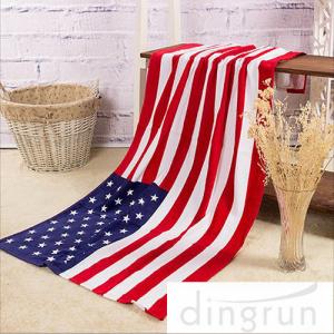 Wholesale American Flags Artwork Custom Printed Beach Towels Eco Friendly Pure Cotton from china suppliers