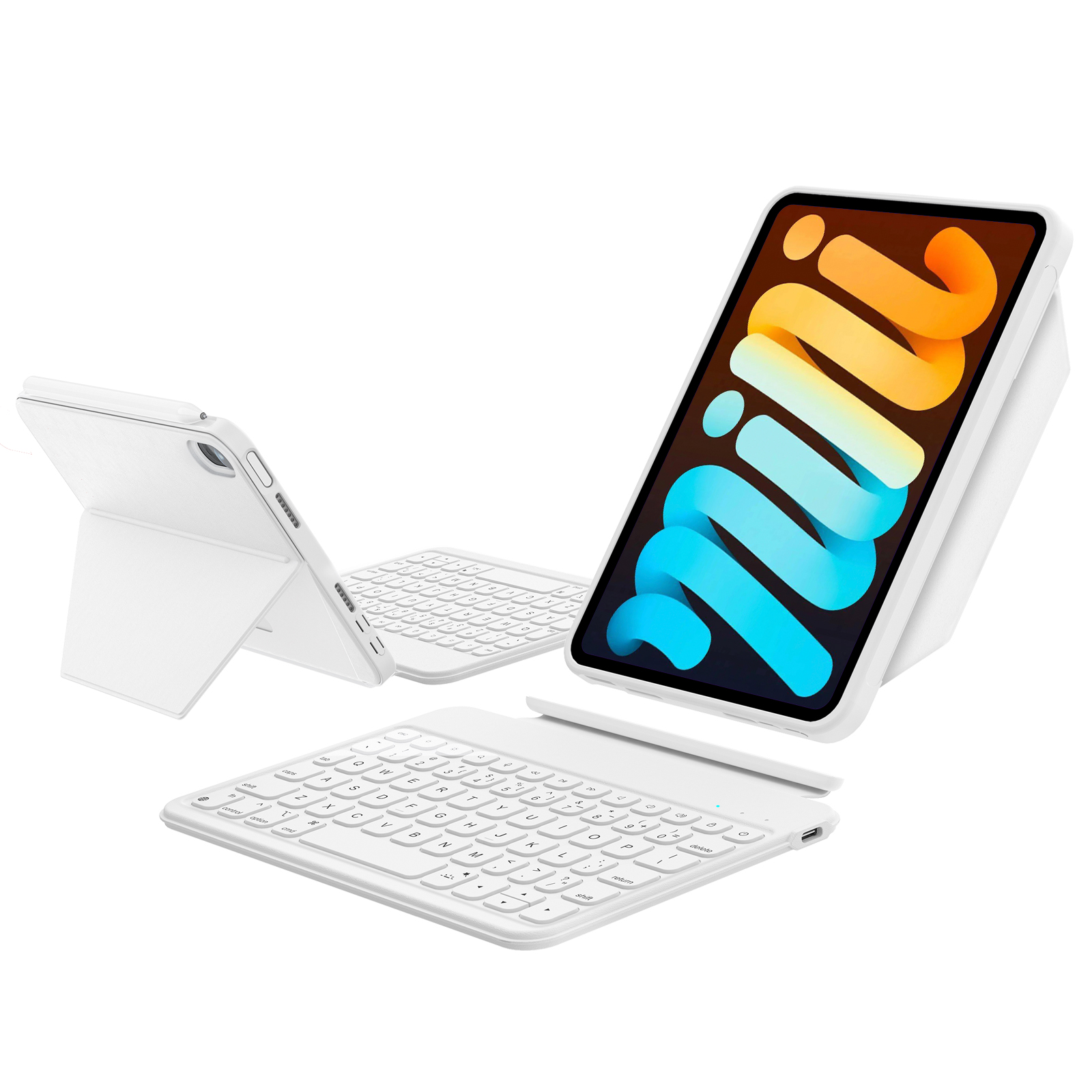 Laudtec Smart Layout Magnetic Keyboard Case for iPad Mini 6 7 Customize OEM ODM Wireless Scissor Keyboard for iPad Black