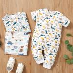 New Long Baby Creeper One Piece Baby Snap Baby Cotton With Printing Newborn Boys