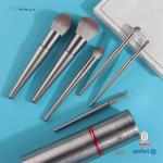 Custom Logo Vegan 6pcs Makeup Brush Gift Set With Cosmetic Holder
