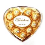 T12 Heart Shape Gift Boxed Nut Compound Chocolate Ball Golden Paper Wrapped