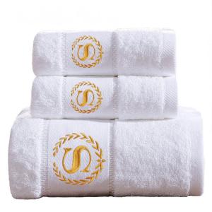 Wholesale Delivery Time 7-15 Days Custom Logo 100% Cotton White Hotel Towels for Bathroom from china suppliers