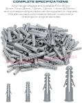 Rimmed Plastic Expansion Plugs /Anchors with Double Wings & Screws, Fishlike