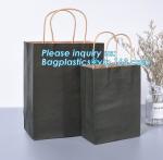 Brown Grocery Kraft Paper Bag With Handle Custom Print Logo, Kraft Paper