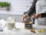 Glass Cookie Jars Labels Marker Gallon Canister Sets For Kitchen Counter With