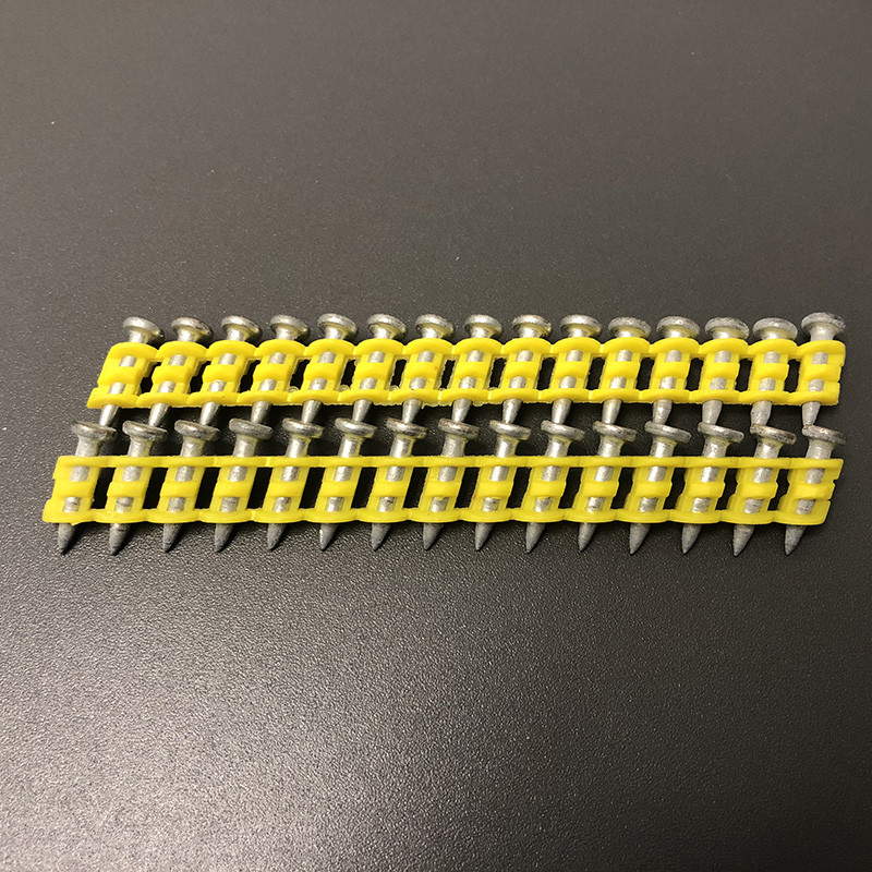 3.0x22mm Plastic Strip Collated Concrete Nails Mechanical Galvanised For C5 Gas Nailer