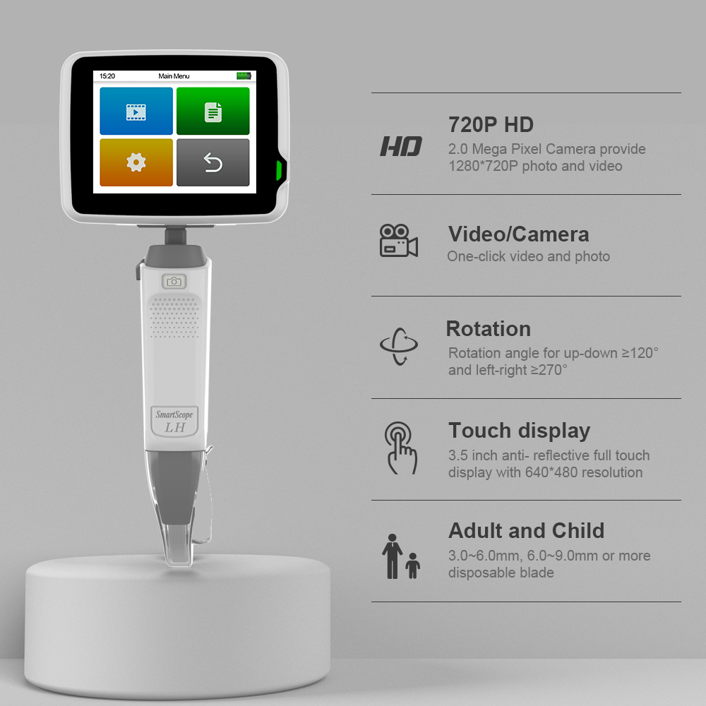 Handheld ENT Surgical Instruments Medical Hospital Portable Video Laryngoscope