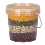 Household Kitchen Pet Food Storage Bucket 5L Capacity with Pull-Ring Cap PP