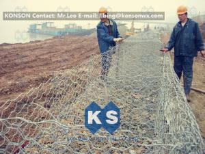 Wholesale Metal Wire Mesh Gabion Box Stone Cage Retaining Wall 0.5mm - 1.5mm PVC Coating from china suppliers