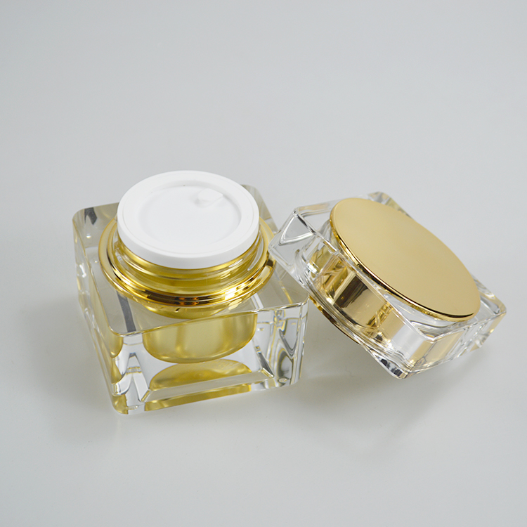 OEM/ODM Yes 30g Square Container Acrylic Cream Jar Plastic Jar for Customized Bottle Color