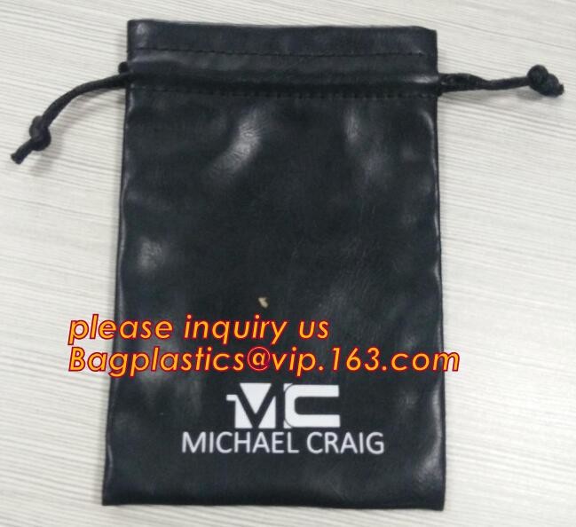 Custom PU Leather Drawstring Bags Leather Pouches with LOGO,Waterproof PU Leather Drawstring Bag, Bagease, Bagplastics