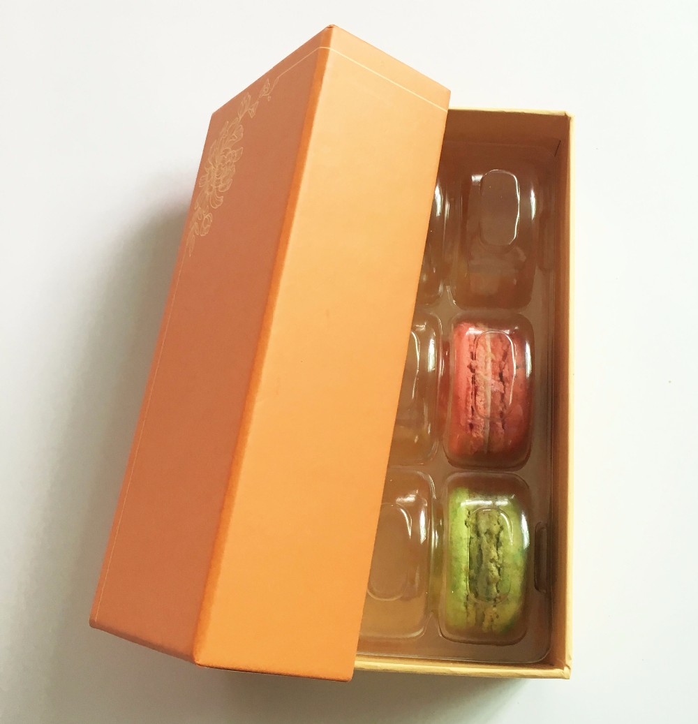6 pcs macaron printing paper gift box packing boxes macarrons display macaron container with inner tray