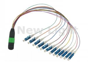 China Data Communication Network MPO / MTP TO LC Cable / 12 Core Fiber Optic Cable on sale