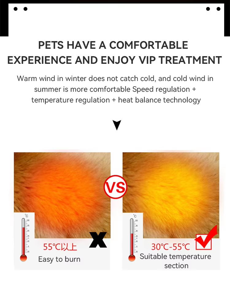 High Power Quick-drying Pet Hair Dryer With 4 Nozzles And ABS Plastic Construction For Professional Grooming