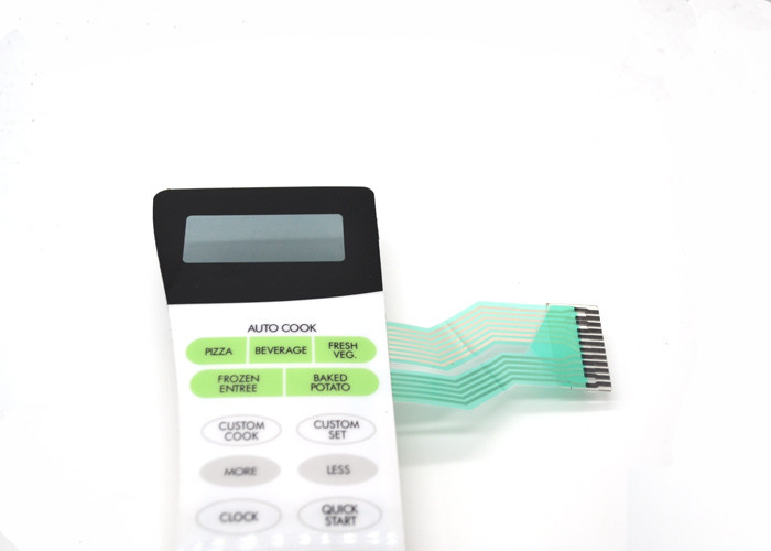 Flat Microwave Oven Membrane Keypad With Shielding Layer And 3M55230 Adhesive
