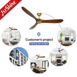 3 Wooden Blades Decorative 60 Inch Ceiling Fan 220V With Remote Control