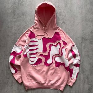 Wholesale Custom Skull Skeleton Sweatshirts Pullover Hoodie 100% Cotton Oversized Boxy Cropped Hoodies from china suppliers