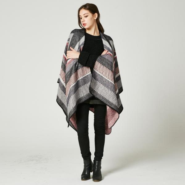 New European and American imitation cashmere cloak big frame jacquard open fork
