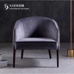PU Leather Modern Leisure Chair Lounge 83cm Height Brown Color