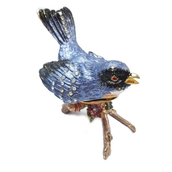 Hot sell bird trinket box alloy animal bird trinket box bird metal trinket box