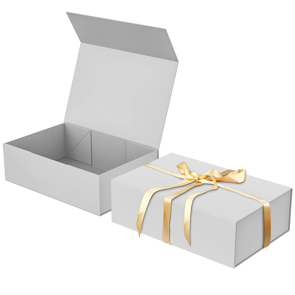 Gift Packaging Paper Box With Magnetic Lid Custom Print Folding Thick Magnetic Flip Close