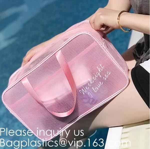 Eco-friendly Fashion Waterproof Clear PVC Zippered Cosmetic Pouch for Bathroom