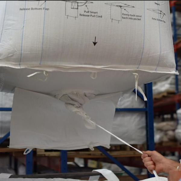 Open Top Cross Corner Bulk Bag with 5:1 Safety Factor and Top Skirt for Safe Handling