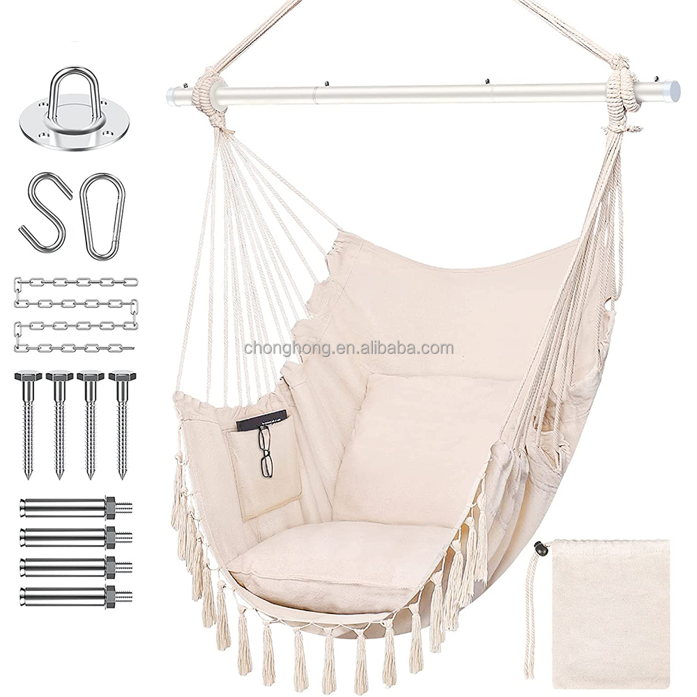 Hanging Chair Garden Outdoor Hammock Camping With Wooden Hammock Chair Boho Hammock