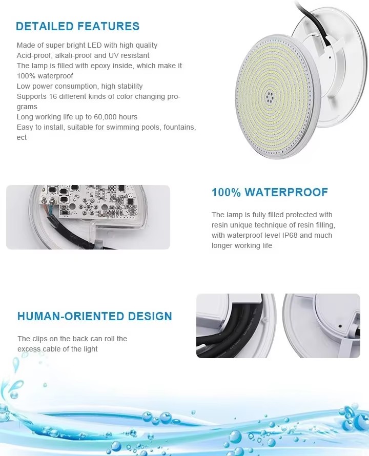 18W 24W 35W 42W LED Underwater Light for Ultra Thin Pool Decoration with RGB Color