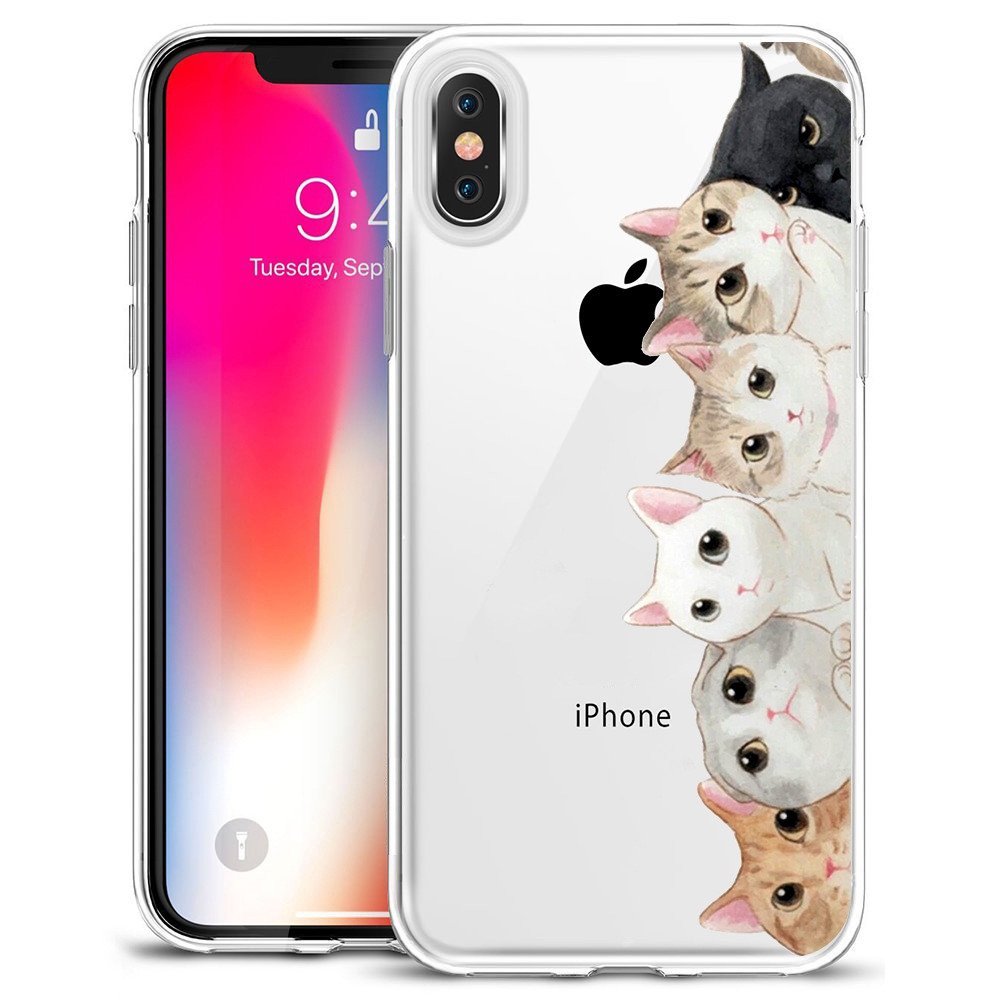 Thin Rubber Designer Cell Phone Cases For Iphone X Sweat Free Animal Puppy Dog Cat