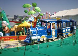 Wholesale 4 Carriages 20 Players Mini Train Rides With Steel Track For Outdoor Park from china suppliers