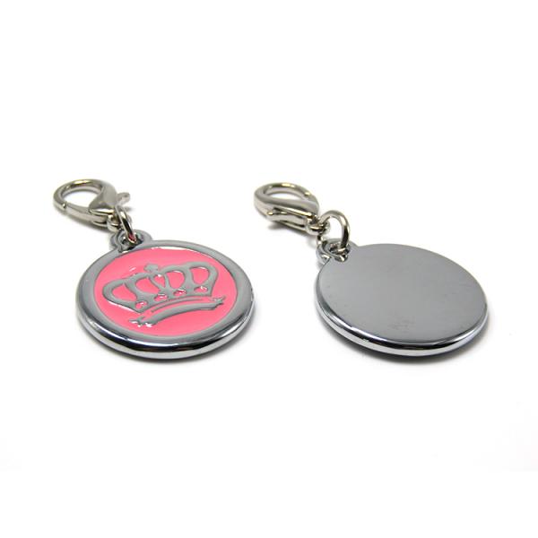 Custom Shape Metal Dog ID Tag Colorful Blank Zinc Alloy Crown Pattern Dog Tag