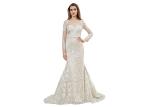 European Style Long Ball Gown Wedding Dresses Lace Mermaid Design Champagne