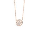 18K Solid Gold Clarity CVD Round Cut Bezel Lab Grown Diamond Necklace Classic