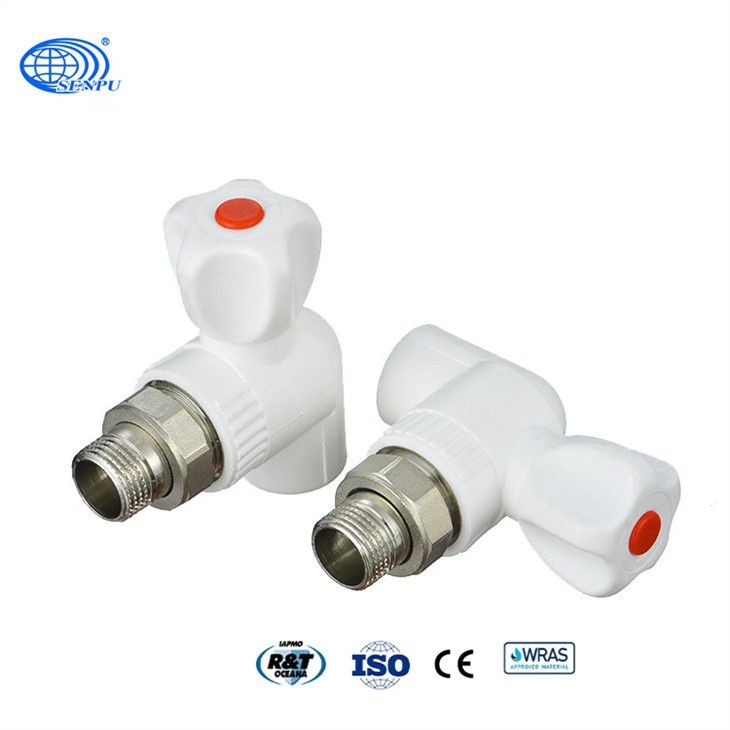 gray White Male Straight Angled Radiator Valve 20mm To 110mm