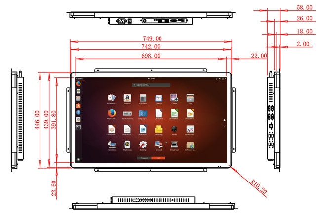 32-Inch Linux Touch Console for Traffic Monitoring Systems, Public Service Kiosks, Retail Interfaces, and Factory Dashboards