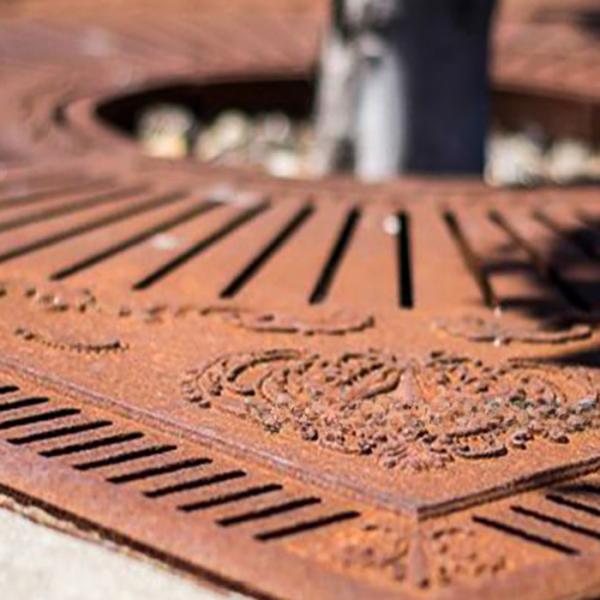 Outdoor Sidewalk Corten Steel Trees Grate Outside Street Metal Square Tree