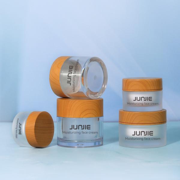 15g 30g Luxury Frosted Cosmetics Packaging Plastic Round Bamboo Body Butters