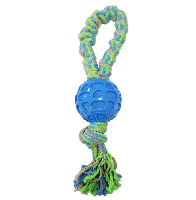 dog rope toy with ball