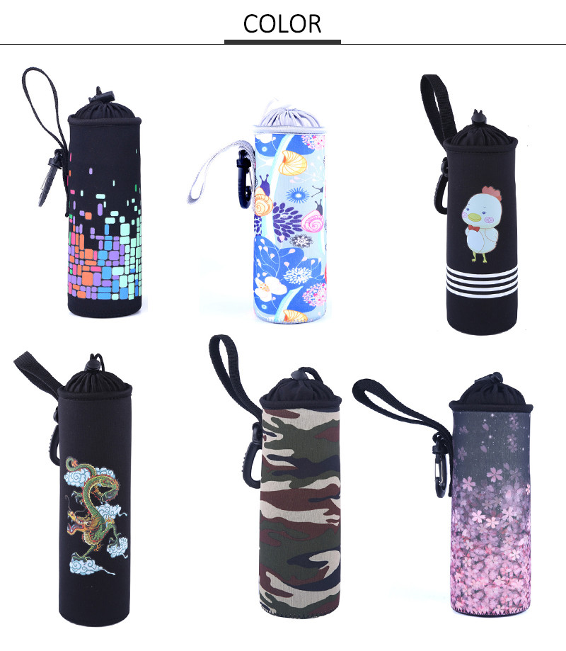 Wholesale Custom Collapsible Neoprene Water Bottle Cover with Handle