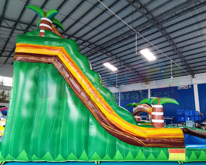 0.55mm PVC Inflatable Slide With Pool Jumping Bounce House