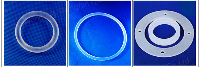 Large Vessel Quartz Tube Flange , Vacuum Flange Fittings Epaque Quartz Color