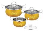 Home Kitchen Stainless Steel Cookware Sets With Glass Lid High Polishing