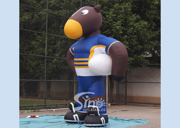 5 meters high outside giant promotional inflatable rugby with white ball made of PVC Coated Nylon