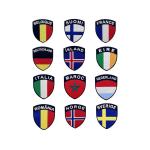 Heat Cutting 3D Embroidered Country Flag Patches 7.5x5cm