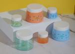 Round Shape Plastic Cosmetic Jars 50ml 250ml Pink Body With White Cap