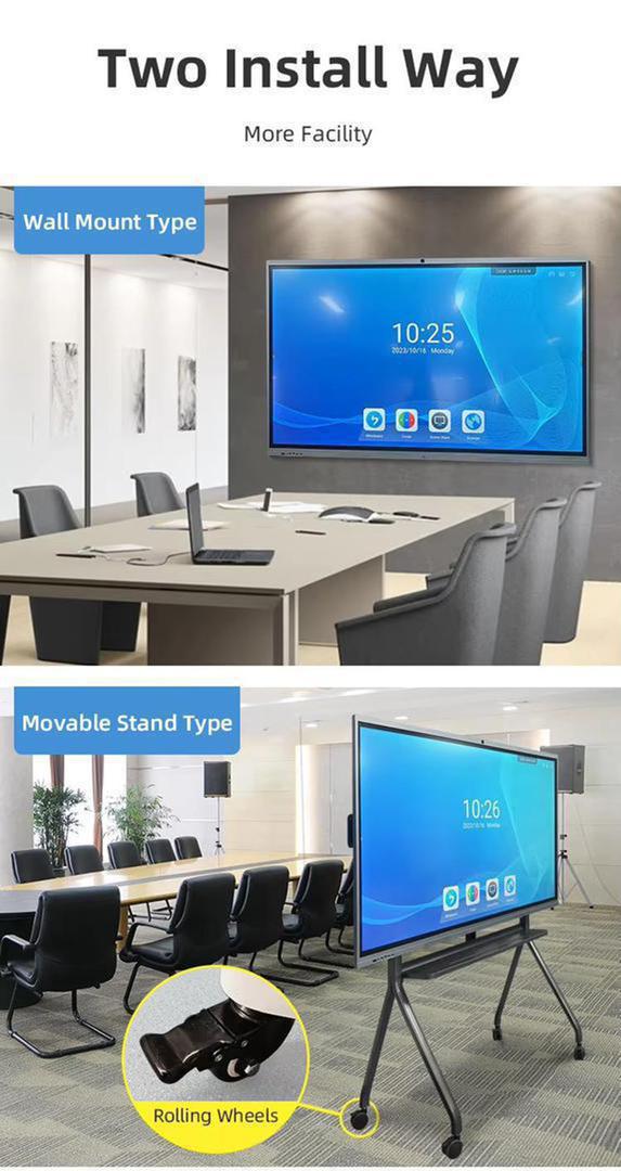 High Brightness 350cd/m2 65 Inch Interactive Whiteboard Screen for Interactive Presentations 4