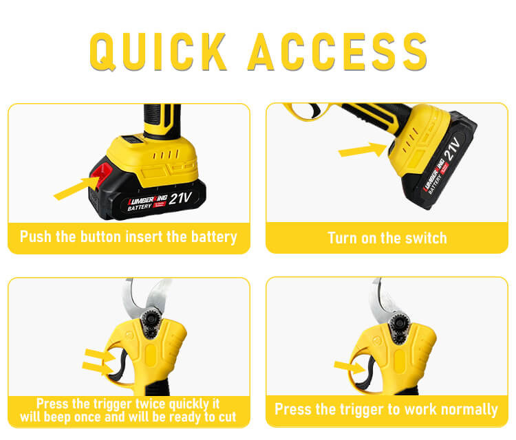 Portable Cordless Electric Scissors Pruning Shears Brushless Garden Pruner Battery
