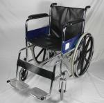 Basic Style Folding Steel Wheelchair With Fixed Armrest And Footrest